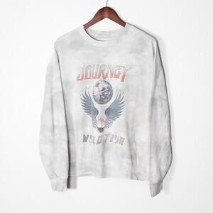 Journey Unisex Sweatshirt Retro Band Graphic Washed Gray Music Fleece Size XXL